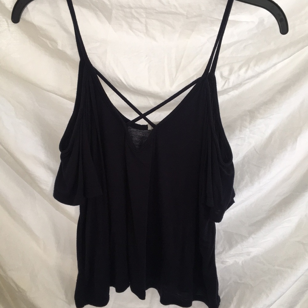 Navy blue off the shoulder top